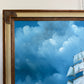 Large Vintage Oil Painting Sailing Ship Seascape Signed Maritime Ocean Art