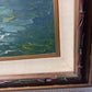 Signed Vintage Original Oil painting on Canvas, Seascape, Harbor Scene, Framed