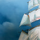 Large Vintage Oil Painting Sailing Ship Seascape Signed Maritime Ocean Art