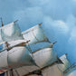 Large Vintage Oil Painting Sailing Ship Seascape Signed Maritime Ocean Art