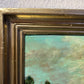 Antique oil painting on canvas, Rural Landscape, Figures, Unsigned, Framed