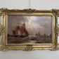 1868 George Anthony Waterstone British Antique Oil Painting Maritime Seascape