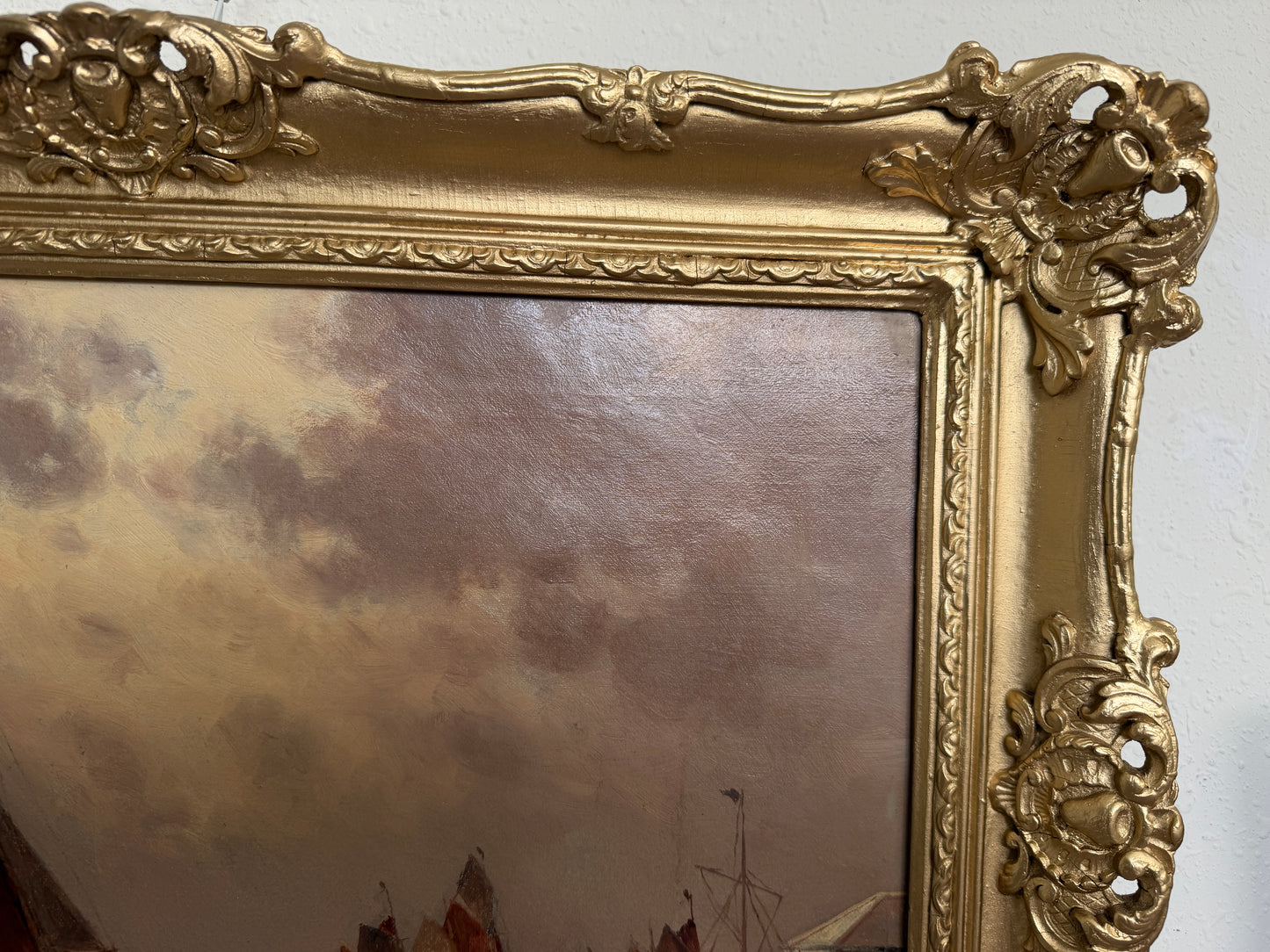 1868 George Anthony Waterstone British Antique Oil Painting Maritime Seascape