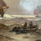 1868 George Anthony Waterstone British Antique Oil Painting Maritime Seascape