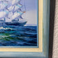 K.Maskell painting on canvas, seascape, Sailing Ship in the Ocean, Framed