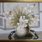Vintage Ramon Textured Floral Still Life Painting Lilies Framed Canvas Art