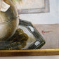 Vintage Ramon Textured Floral Still Life Painting Lilies Framed Canvas Art