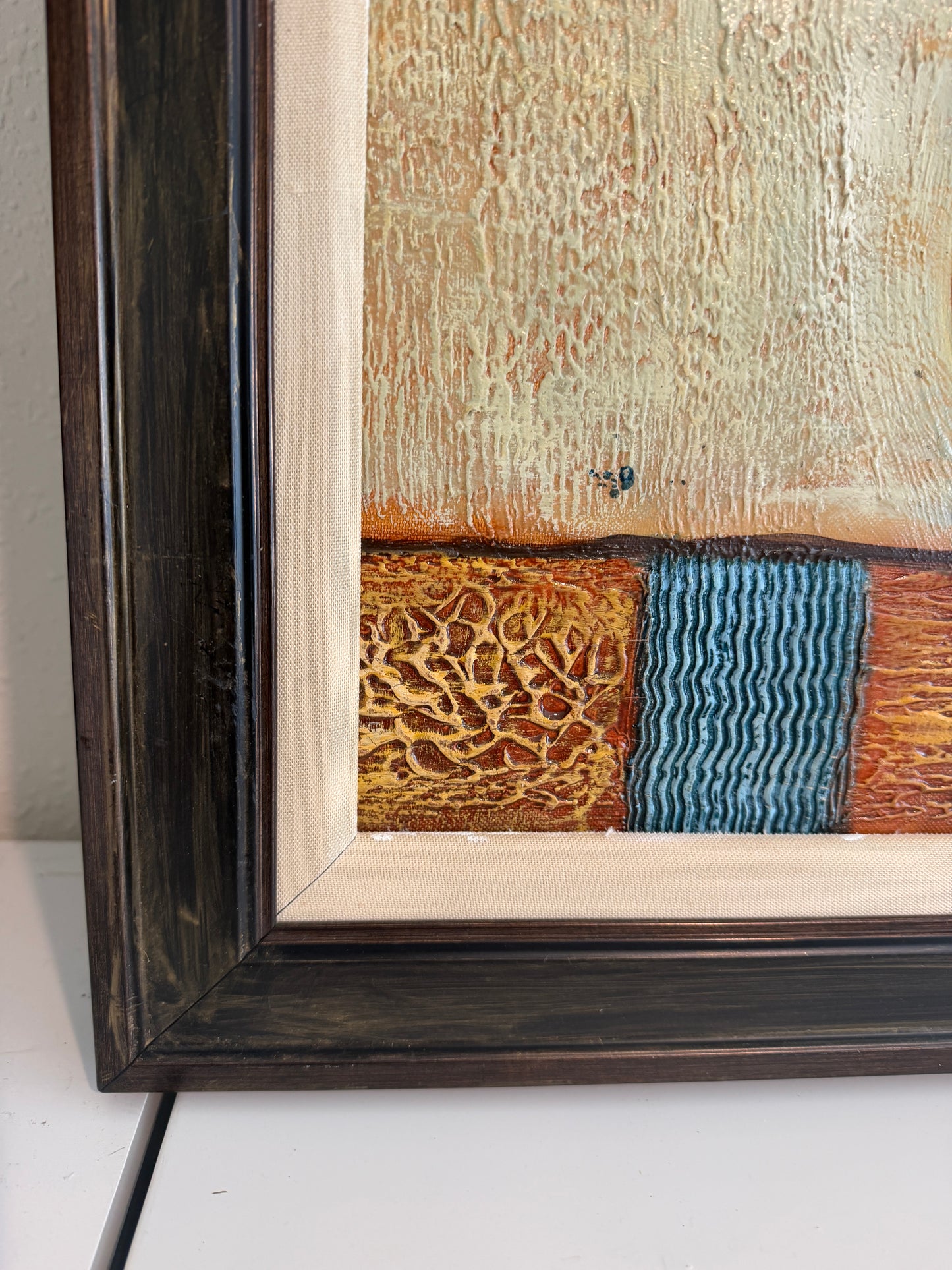 Original Floral Oil Painting “Golden Bloom” by Alena Kalen Framed Textured, COA