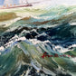 Ambrose Large Original Oil Painting on Canvas Sailing Ship Ocean Seascape Framed