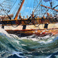 Ambrose Large Original Oil Painting on Canvas Sailing Ship Ocean Seascape Framed
