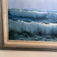 R.Boren Large Original Oil Painting on Canvas Sailing Ship Ocean Seascape Framed