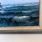 R.Boren Large Original Oil Painting on Canvas Sailing Ship Ocean Seascape Framed
