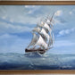 Sailing Ship Seascape by Baill – Original Oil Painting on Canvas, Framed