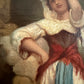 Antique Italian Oil Painting Peasant Woman Portrait 19th C. Signed Genre Art