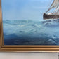 Sailing Ship Seascape by Baill – Original Oil Painting on Canvas, Framed