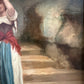 Antique Italian Oil Painting Peasant Woman Portrait 19th C. Signed Genre Art