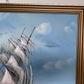 Sailing Ship Seascape by Baill – Original Oil Painting on Canvas, Framed