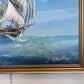 Sailing Ship Seascape by Baill – Original Oil Painting on Canvas, Framed