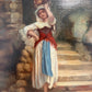Antique Italian Oil Painting Peasant Woman Portrait 19th C. Signed Genre Art