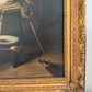 Large Antique European Oil Painting 19th Century Interior Genre Scene Children