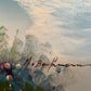 Large Impressionist Landscape Oil Painting Signed Bachmann Lakeside Garden