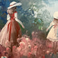 Large Impressionist Landscape Oil Painting Signed Bachmann Lakeside Garden