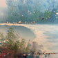 Large Impressionist Landscape Oil Painting Signed Bachmann Lakeside Garden