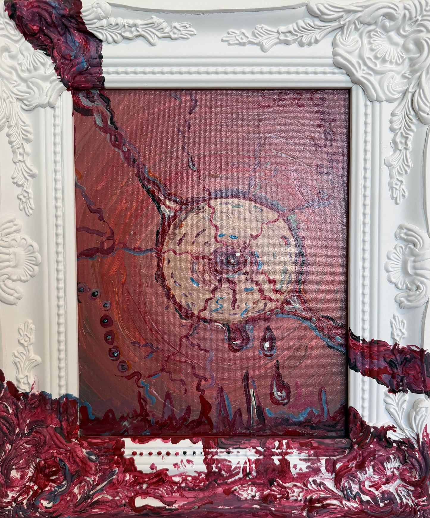 Serg Graff "Mystic Eye" Original Abstract Painting Framed Surreal Vision Art COA