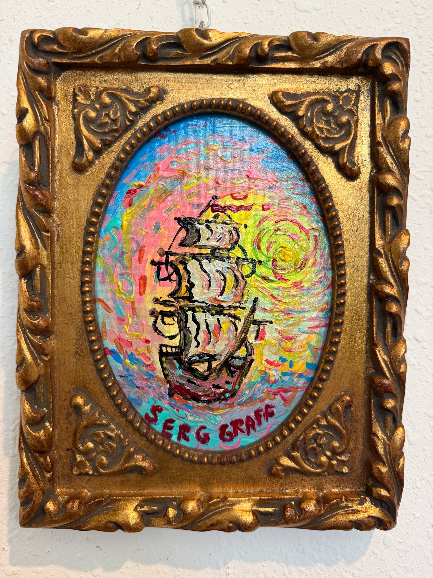 Serg Graff "Dawnstar" Seascape Acrylic Painting Sailing Ship Nautical Art