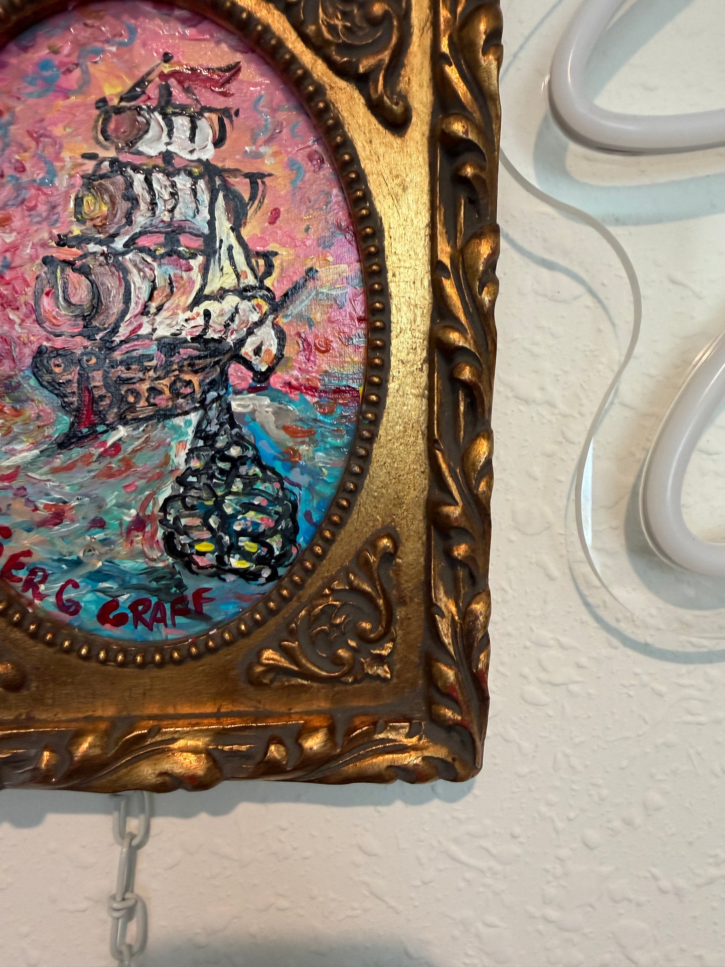 Serg Graff "Lucky Catch" Seascape Acrylic Painting Ship Nautical Art