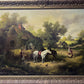 American Artist HENRY T HARVEY Antique oil painting on canvas, Rural Landscape