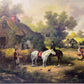 American Artist HENRY T HARVEY Antique oil painting on canvas, Rural Landscape