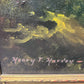 American Artist HENRY T HARVEY Antique oil painting on canvas, Rural Landscape