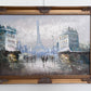 Original oil painting on canvas France, Paris, Eiffel Tower, K. Basset, Framed