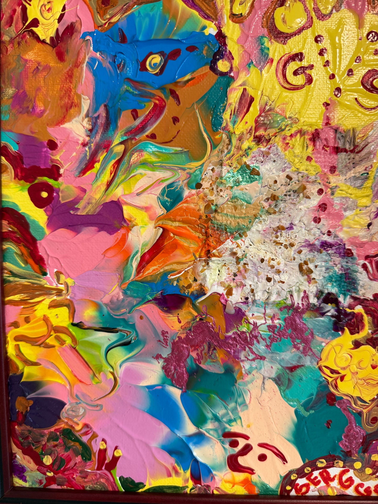 Serg Graff "Fabric of Joy" Abstract Painting Acrylic on Canvas Framed Art, COA