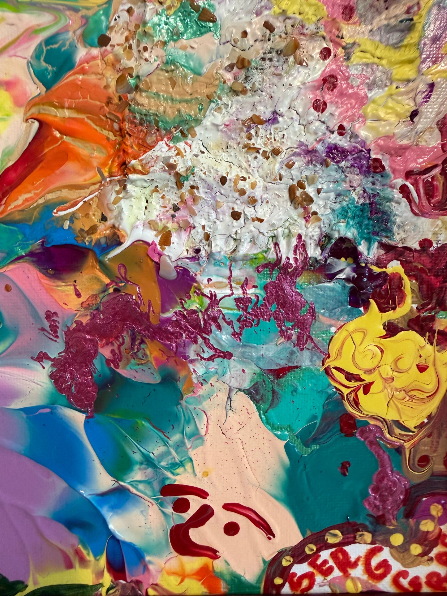 Serg Graff "Fabric of Joy" Abstract Painting Acrylic on Canvas Framed Art, COA