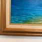 Tropical Beach Oil Painting Signed M Gordon, Palm Tree Seascape, Caribbean Coast
