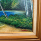 Tropical Beach Oil Painting Signed M Gordon, Palm Tree Seascape, Caribbean Coast