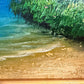 Tropical Beach Oil Painting Signed M Gordon, Palm Tree Seascape, Caribbean Coast