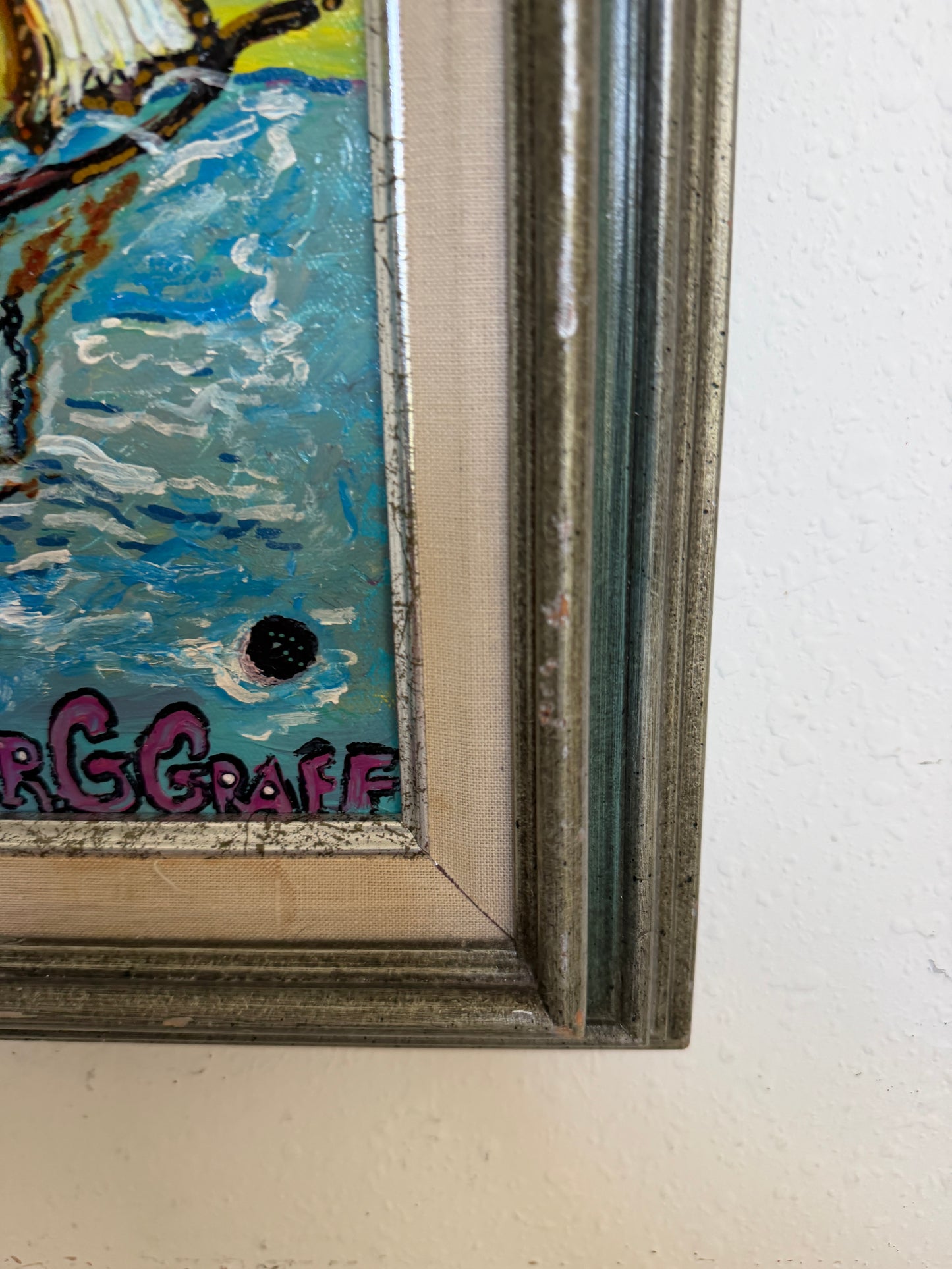 Pirate Ship of Destiny by Serg Graff Acrylic Painting Framed Nautical Art, COA