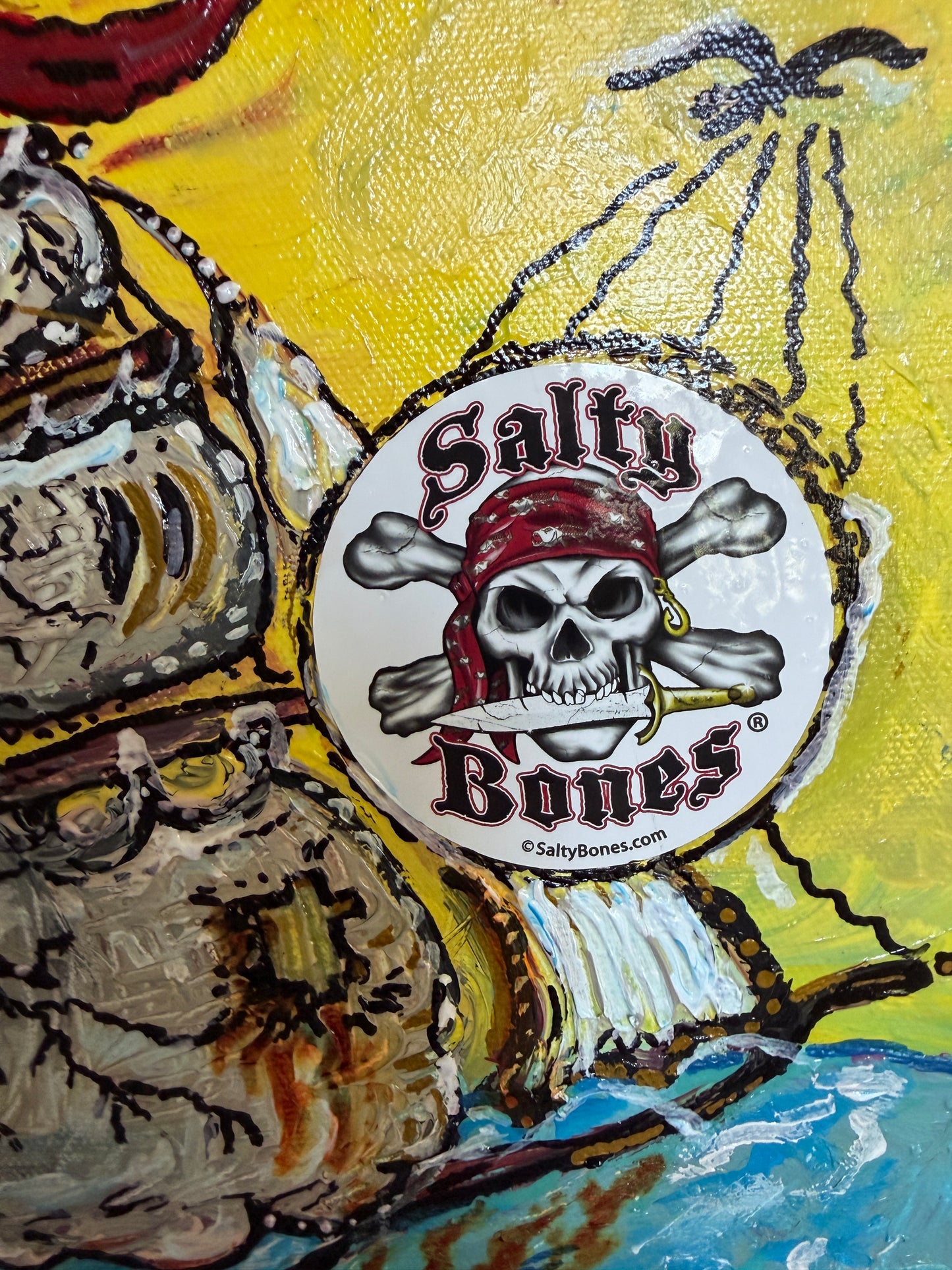 Pirate Ship of Destiny by Serg Graff Acrylic Painting Framed Nautical Art, COA