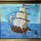 Original painting on canvas by Serg Graff, Skipper "Sea Wolf", seascape, COA