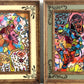 Set of 2 Abstract Paintings by Serg Graff "Flower Fairy" | "Mr Umbrella" Framed