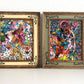Set of 2 Abstract Paintings by Serg Graff "Flower Fairy" | "Mr Umbrella" Framed