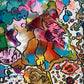Set of 2 Abstract Paintings by Serg Graff "Flower Fairy" | "Mr Umbrella" Framed