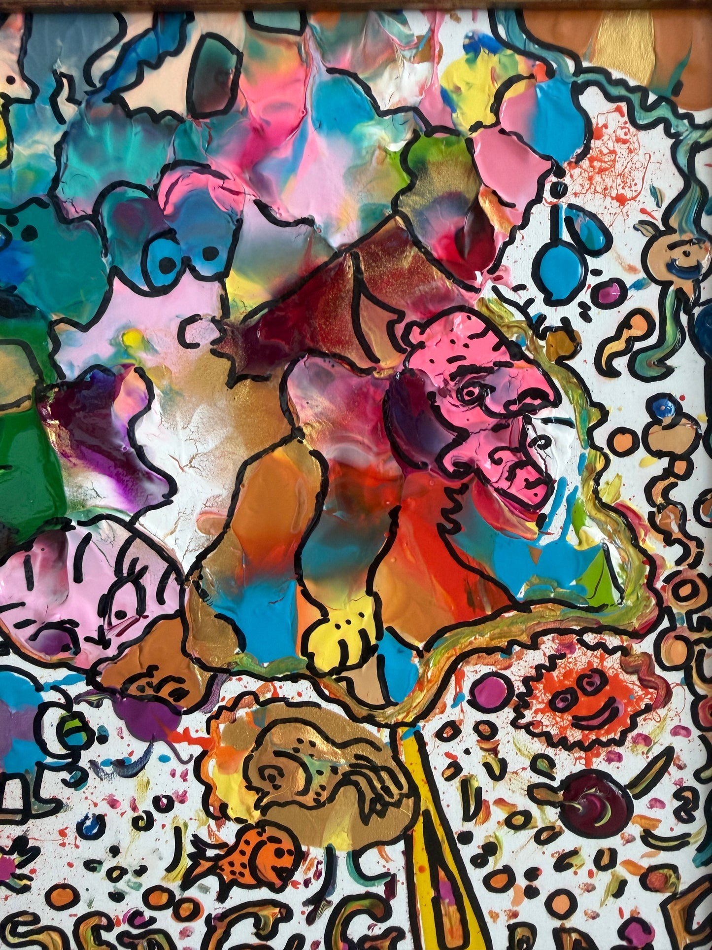 Set of 2 Abstract Paintings by Serg Graff "Flower Fairy" | "Mr Umbrella" Framed