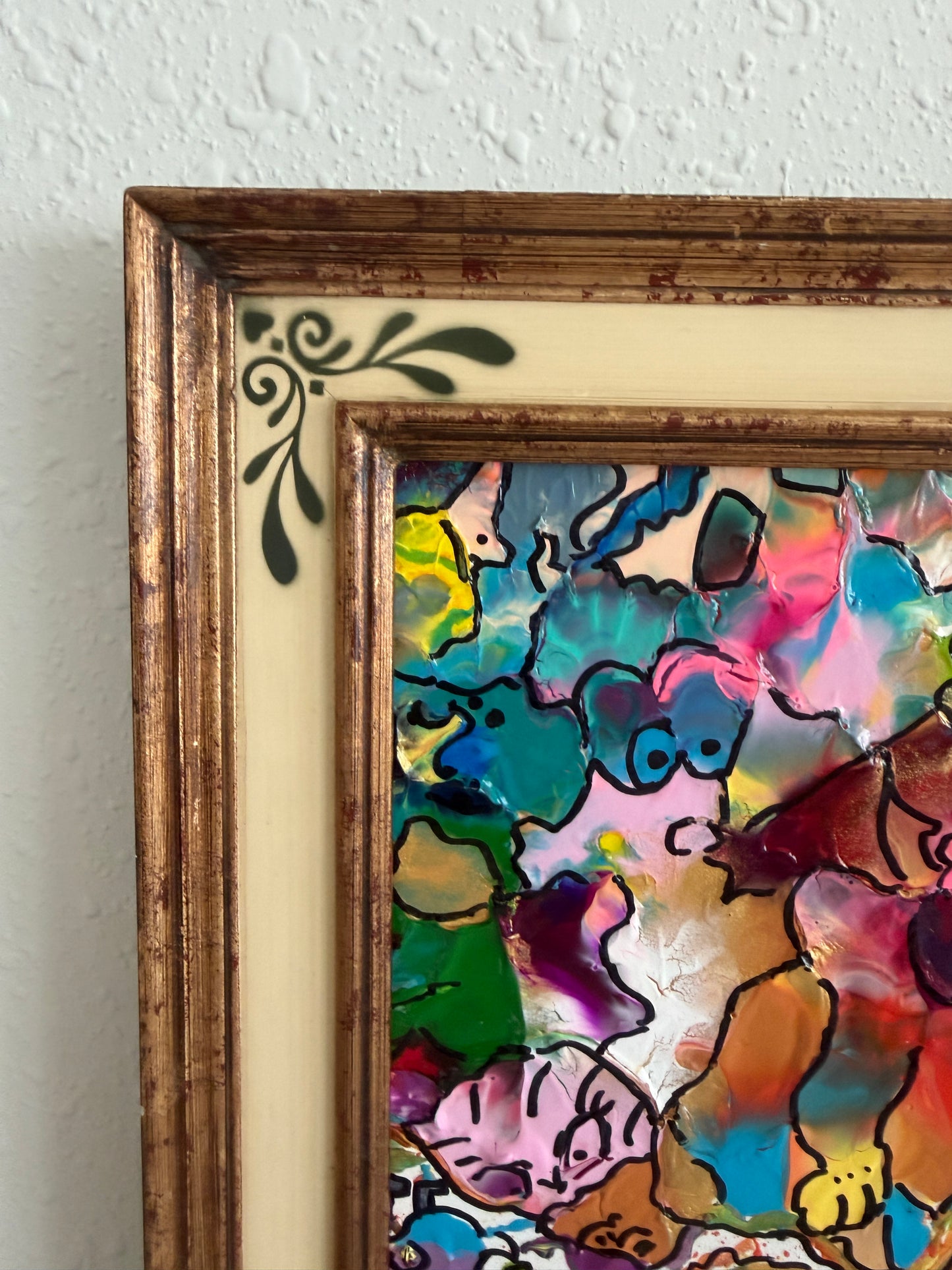 Set of 2 Abstract Paintings by Serg Graff "Flower Fairy" | "Mr Umbrella" Framed