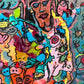 Set of 2 Abstract Paintings by Serg Graff "Flower Fairy" | "Mr Umbrella" Framed