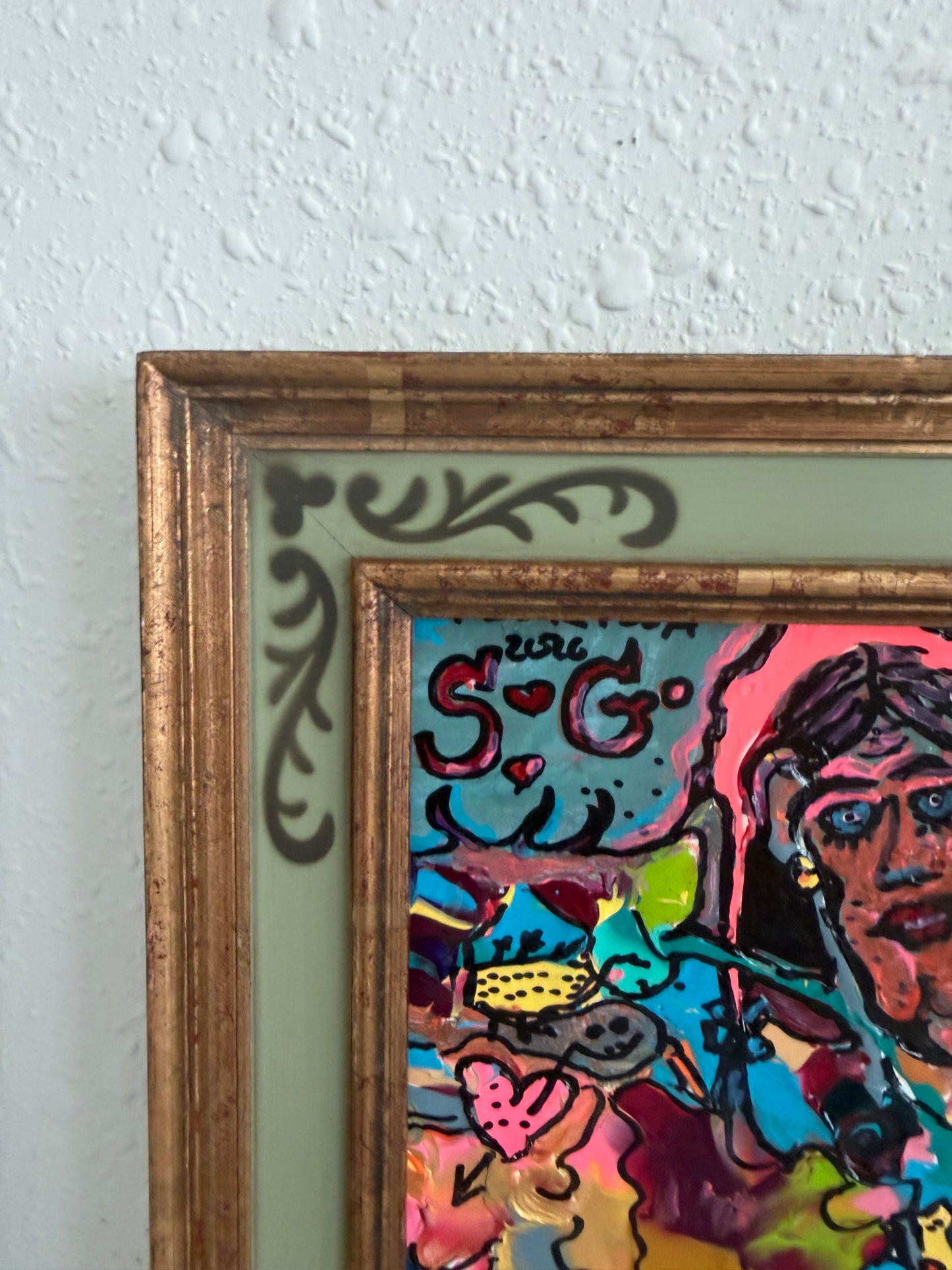Set of 2 Abstract Paintings by Serg Graff "Flower Fairy" | "Mr Umbrella" Framed