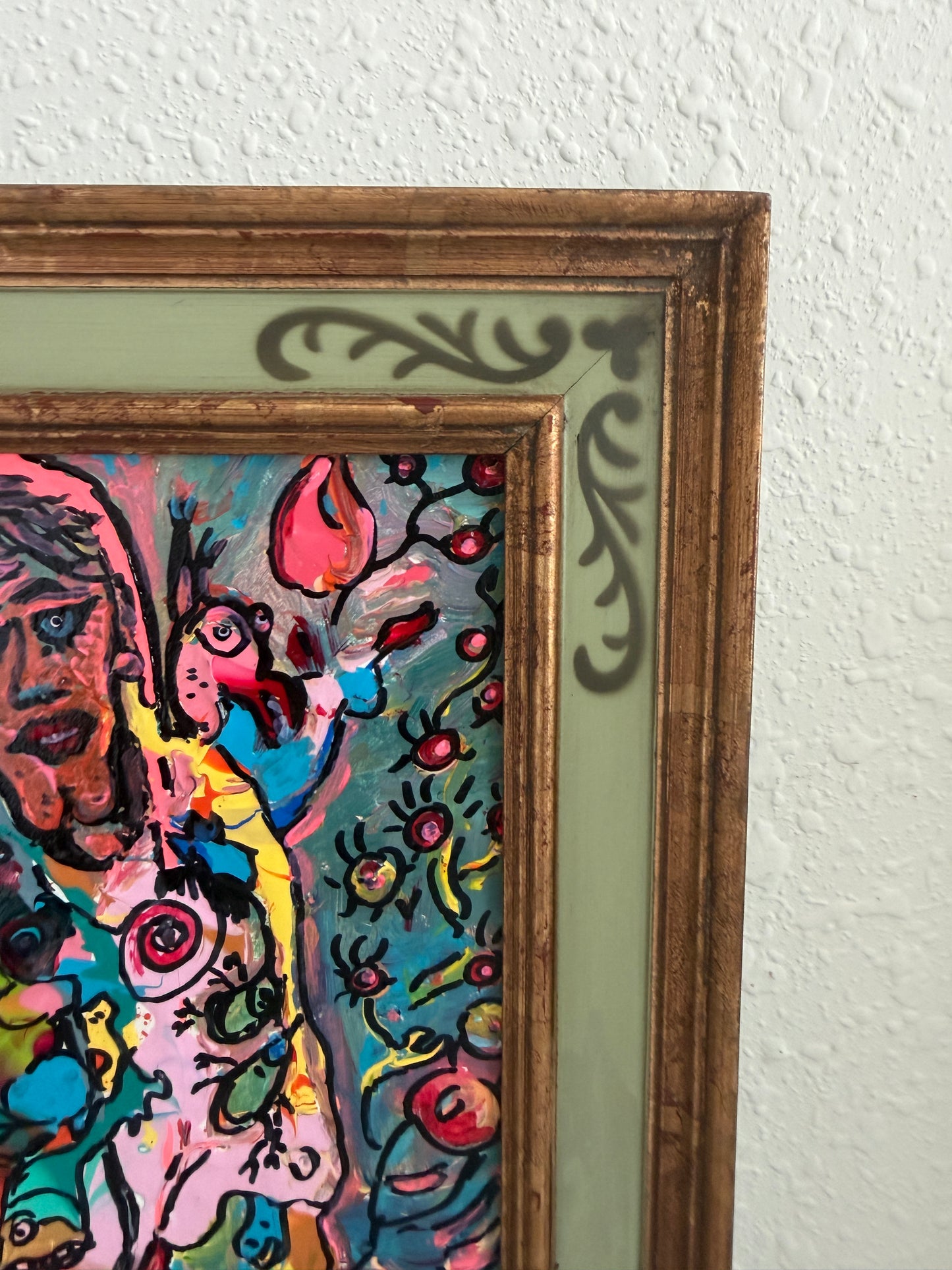 Set of 2 Abstract Paintings by Serg Graff "Flower Fairy" | "Mr Umbrella" Framed